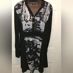 Onyx black and white dress